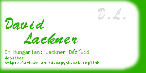 david lackner business card